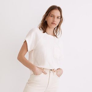 Madewell Lightspun Renwood Button-Back Top size Medium